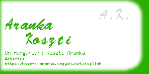 aranka koszti business card